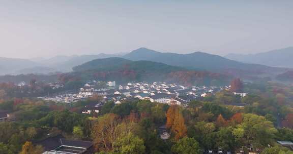 杭州西湖秋色茅家埠景区秋色风光