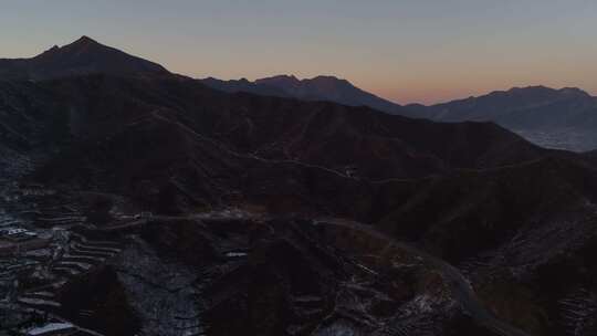 航拍农村雪景