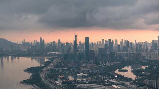 深圳湾超级总部基地航拍延时