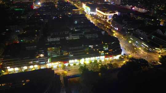 杭州西湖景区夜景风景航拍