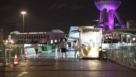 上海陆家嘴金融城夜景视频素材模板下载