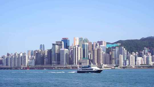 香港维多利亚港风景海滨城市建筑大海风光