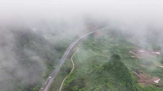 航拍森林自然风景云雾