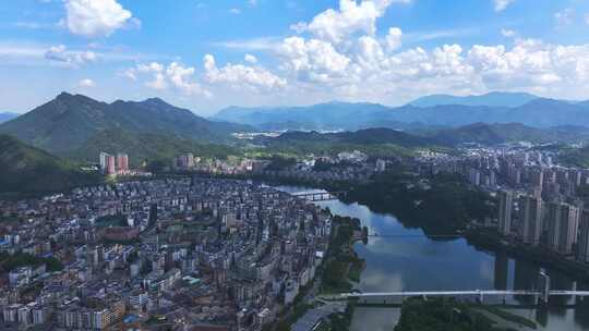 江西修水城市景观航拍视频素材模板下载