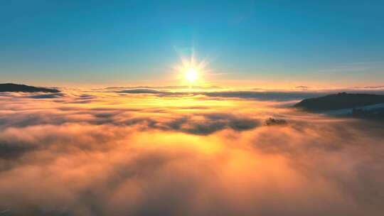 大气日出云海朝霞太阳初升的美丽景色