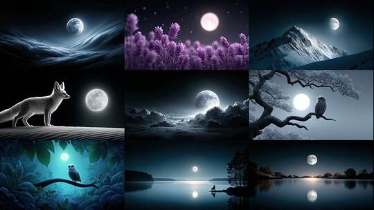 皎洁月光倾洒人间唯美意境高清在线视频素材下载