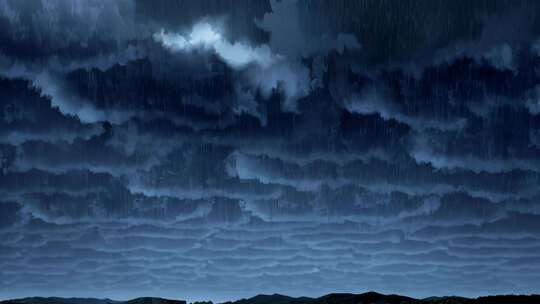 乌云密布下雨天空景象