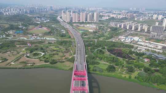 航拍江西赣州新世纪大桥视频素材模板下载