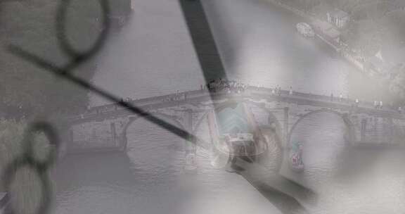 杭州大运河拱宸桥时光流逝岁月留痕抽象空镜