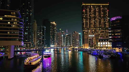迪拜城市夜景【4K】