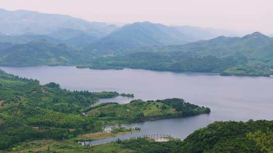 浙江湖州德清对河口水库航拍