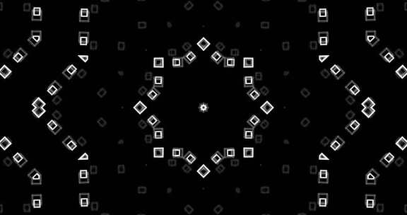 386 4K时尚黑白方块动感音乐秀场万花筒