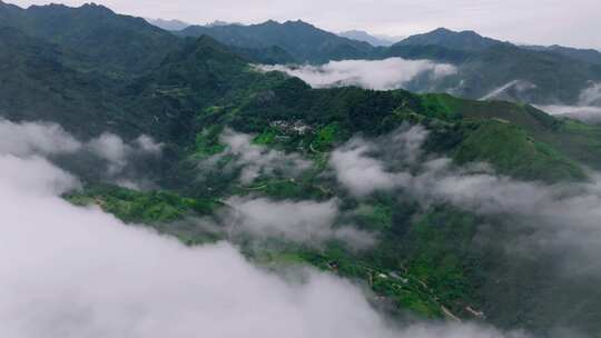 陕西秦岭山脉云海云雾风光