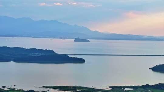 江西九江庐山脚下鄱阳湖村落高空航拍