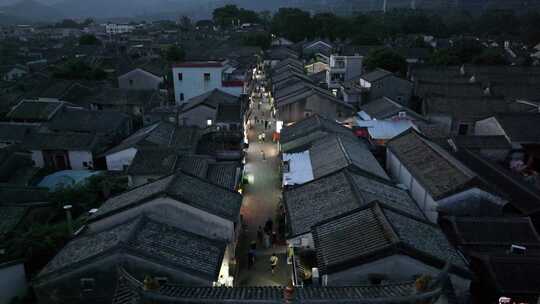 深圳大鹏所城夜景航拍