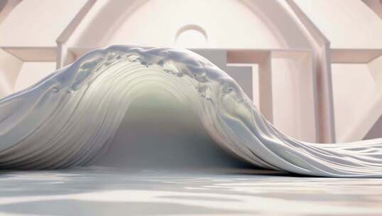 3D渲染抽象波浪场景