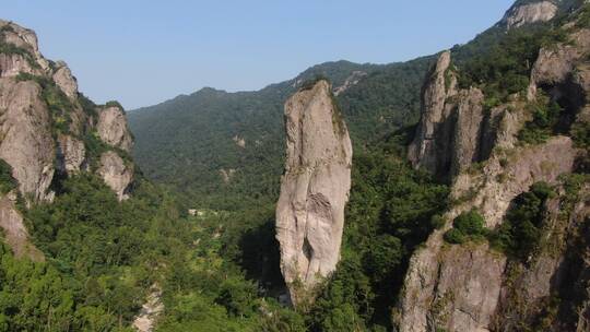 航拍温州雁荡山不同地质结构