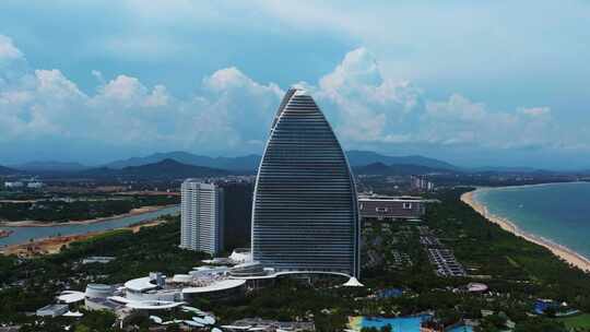 航拍三亚海棠湾亚特兰蒂斯酒店