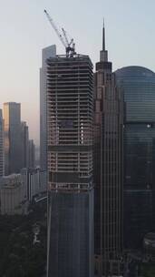 航拍早晨的珠江新城