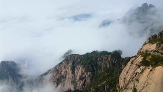 安徽省黄山云海航拍延时风景视频素材