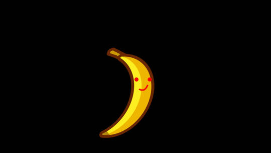 香蕉小精灵动画循环透明通道