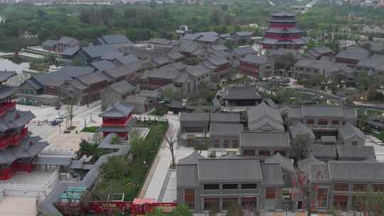 河北沧州南川楼历史文化街区航拍视频素材模板下载