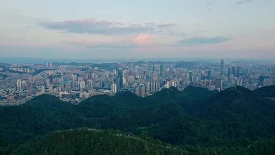 航拍贵阳城市建筑城市空景