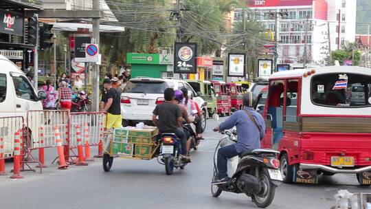 泰国路上街景视频素材模板下载