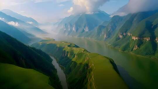 长江河流山川山脉风景