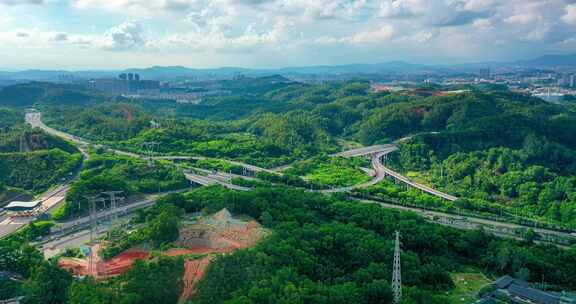 深圳龙华区城市航拍延时