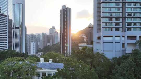 香港中环CBD航拍视频素材模板下载