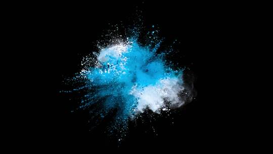 蓝色粉末爆炸慢动作 (2)