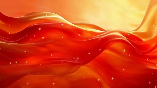 飘动的红色绸带背景素材