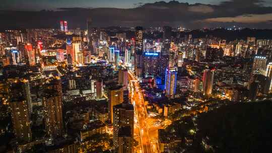 贵州贵阳夜景航拍发范围延时城市文旅全景