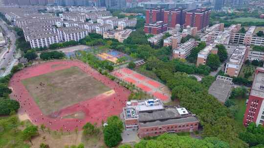 福州福建师范大学旗山校区航拍校园风景风光