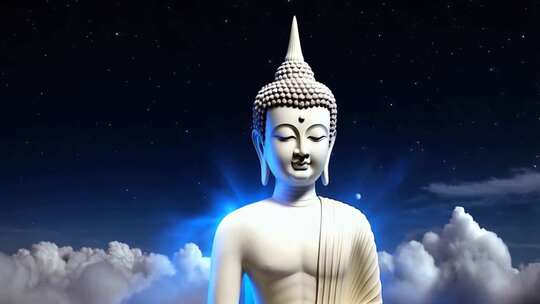 云端佛像星空背景素材