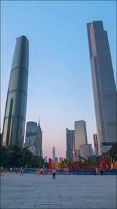 广州_珠江新城_花城广场_日转夜延时拍摄_竖屏