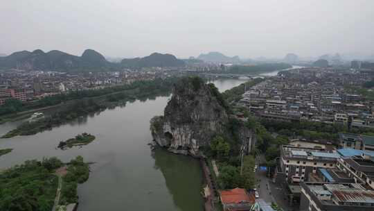 广西桂林旅游城市风景山水自然风光航拍