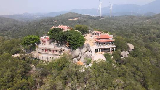 大气 航拍 福建 泉州 闽南 惠安 寺庙 佛