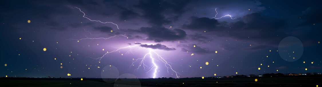 雷电交加夜震撼人心的天际奇观8k宽屏背景