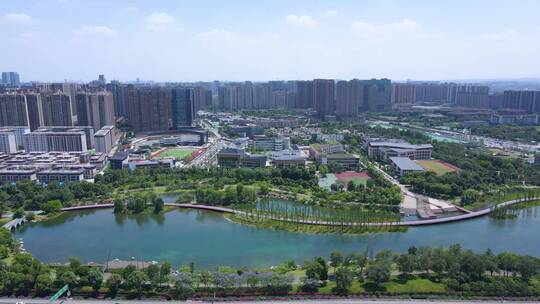 锦城绿道 环球中心 成都高新区视频素材模板下载