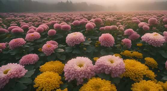 菊花特写秋菊花海花朵花丛向日葵鲜花盛开