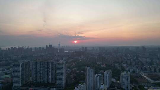 江西九江日出九江大景航拍