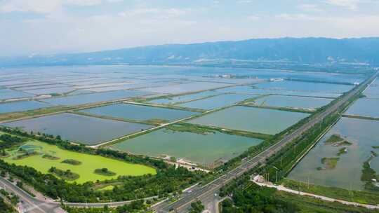 山西运城盐湖4k航拍