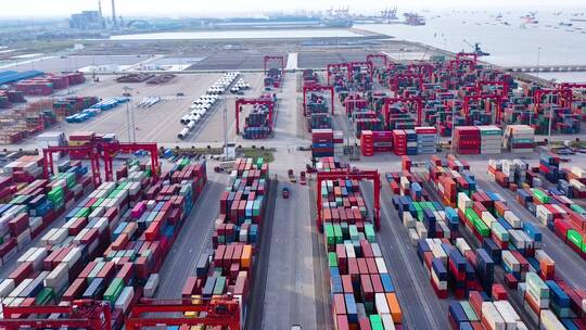 集装箱港口货运物流码头运输海运视频素材模板下载