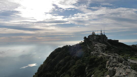 中国山东泰安泰山山顶风景风景区云海视频素材模板下载