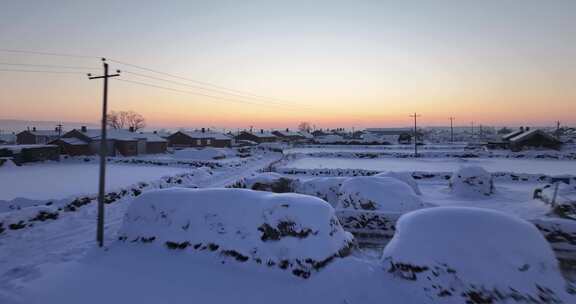 五大连池冬季雪原航拍