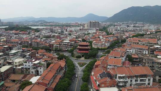 福建泉州朝天门历史古城门航拍