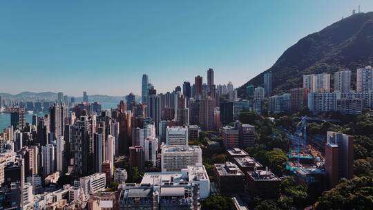 繁华香港航拍空镜