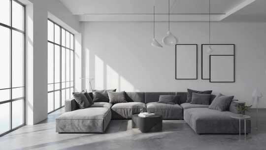 现代简约风格客厅室内场景